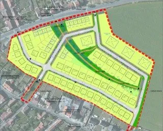 Plan aménagement urbain zones colorées